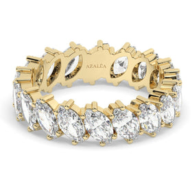Unique Tilted Marquise Diamond Eternity Wedding Band  /14k Gold Anniversary Engagement Bridal Ring / Natural or Lab Grown Diamond Options
