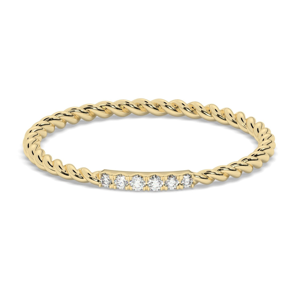 Twisted Gold Diamond Ring