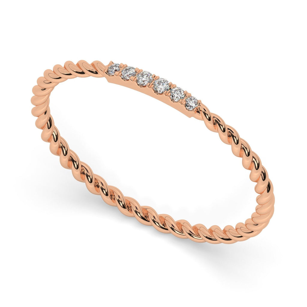 Twisted Gold Diamond Ring