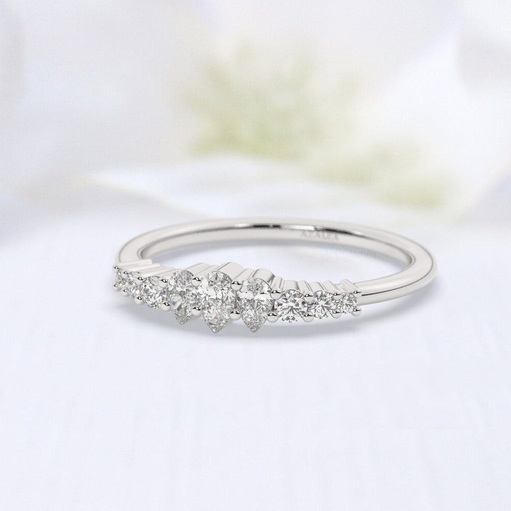 Pear Diamond Stacking Ring