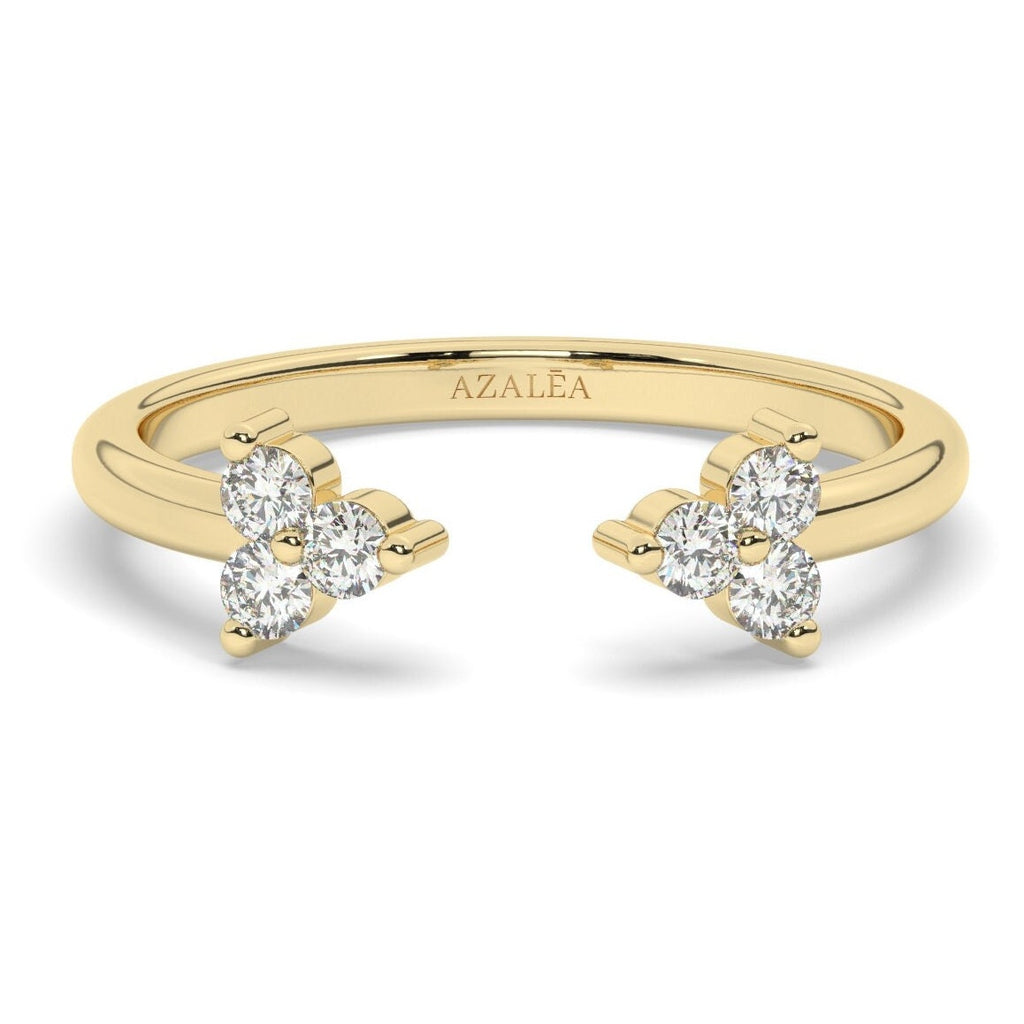 Trio Diamond Cuff Stacking Ring