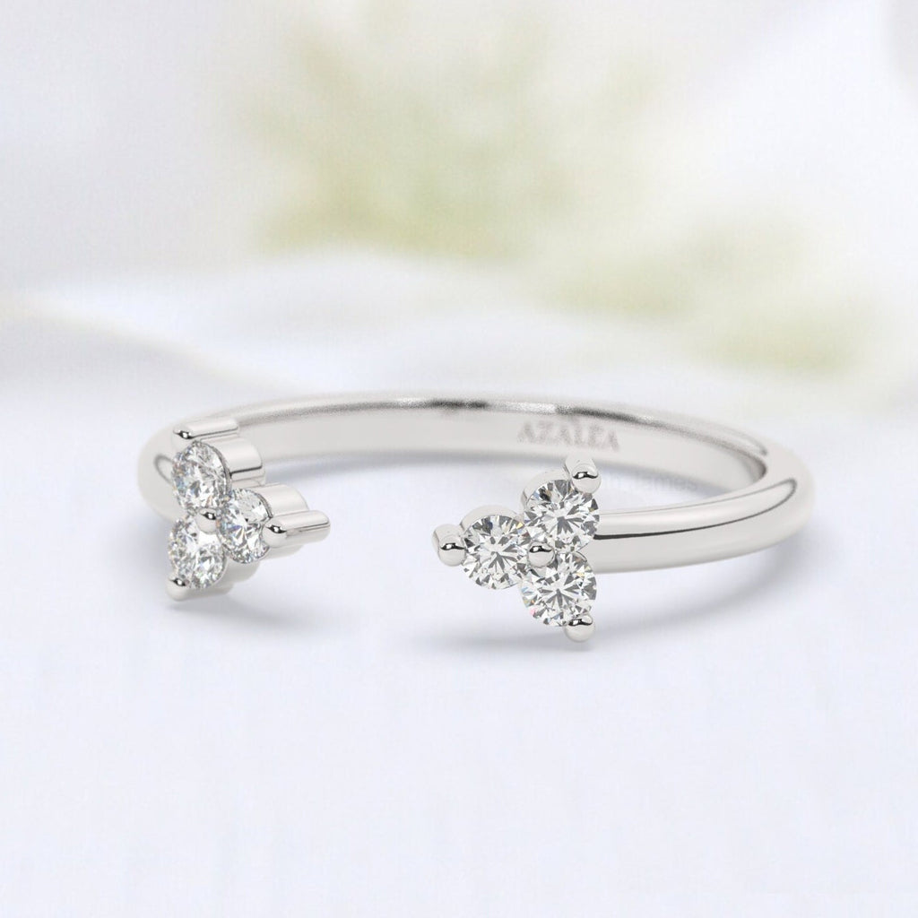 Trio Diamond Cuff Stacking Ring