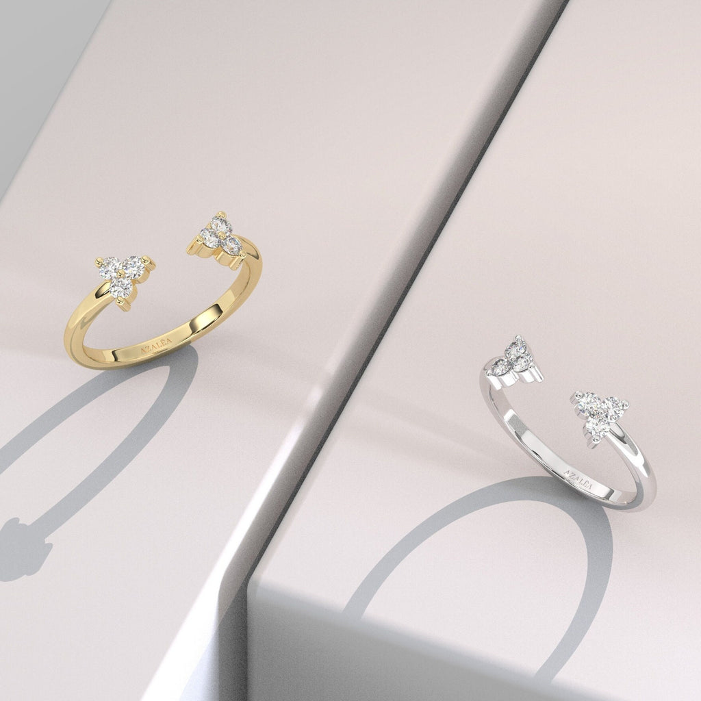 Trio Diamond Cuff Stacking Ring