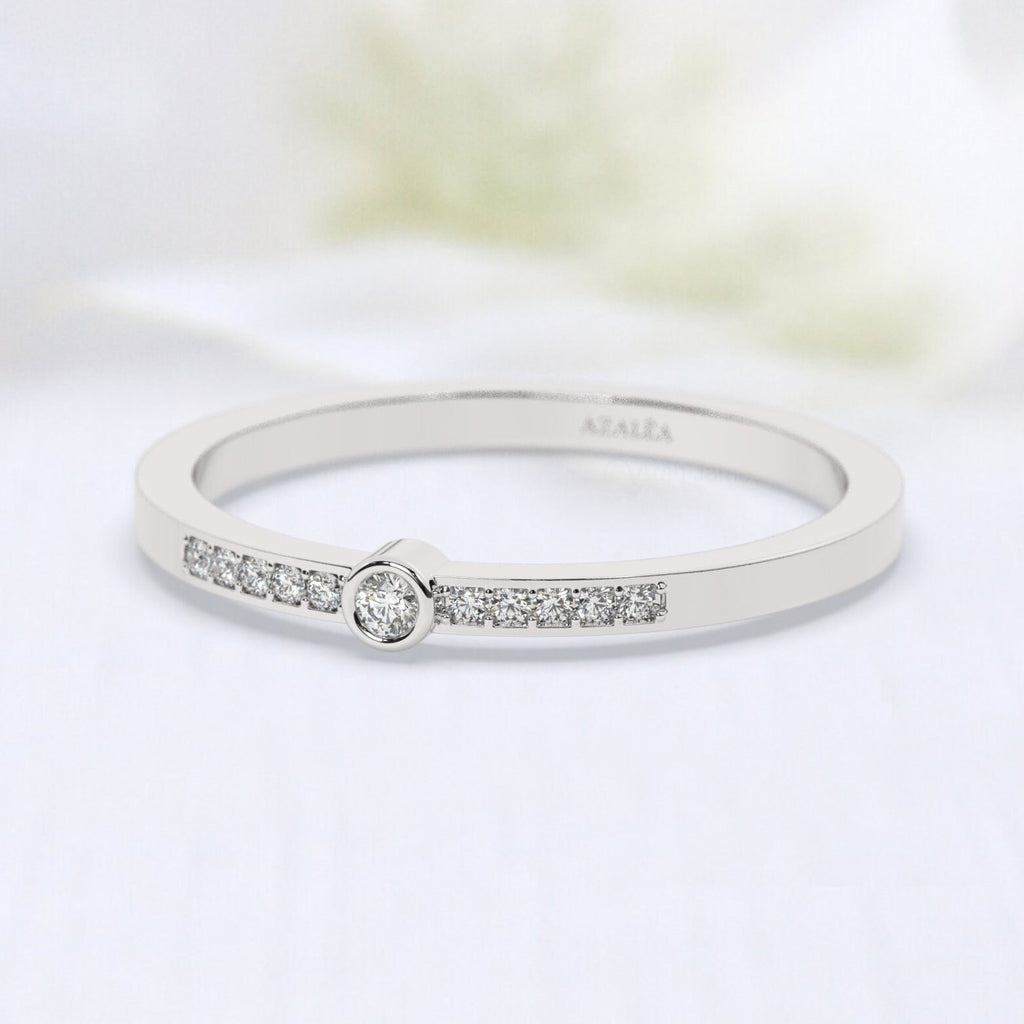 Bezel Diamond Wedding Band