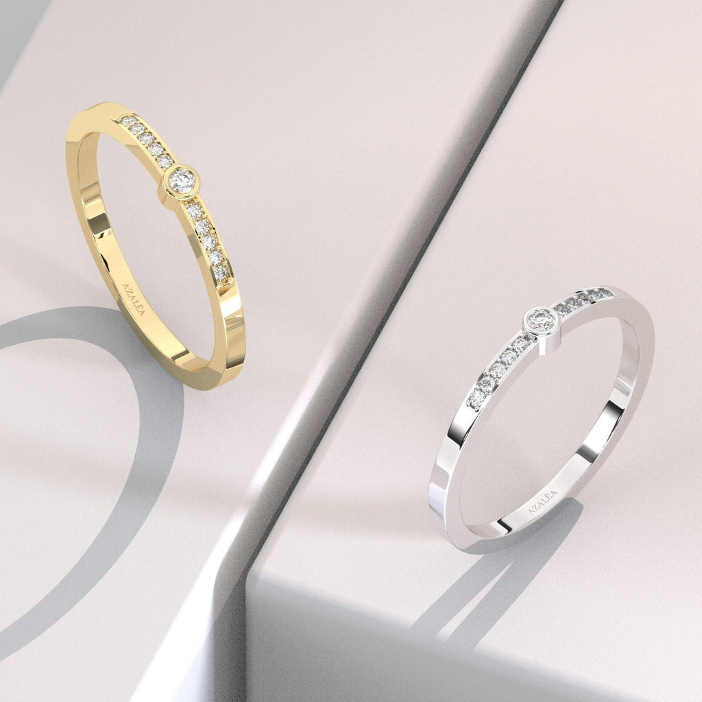 Bezel Diamond Wedding Band