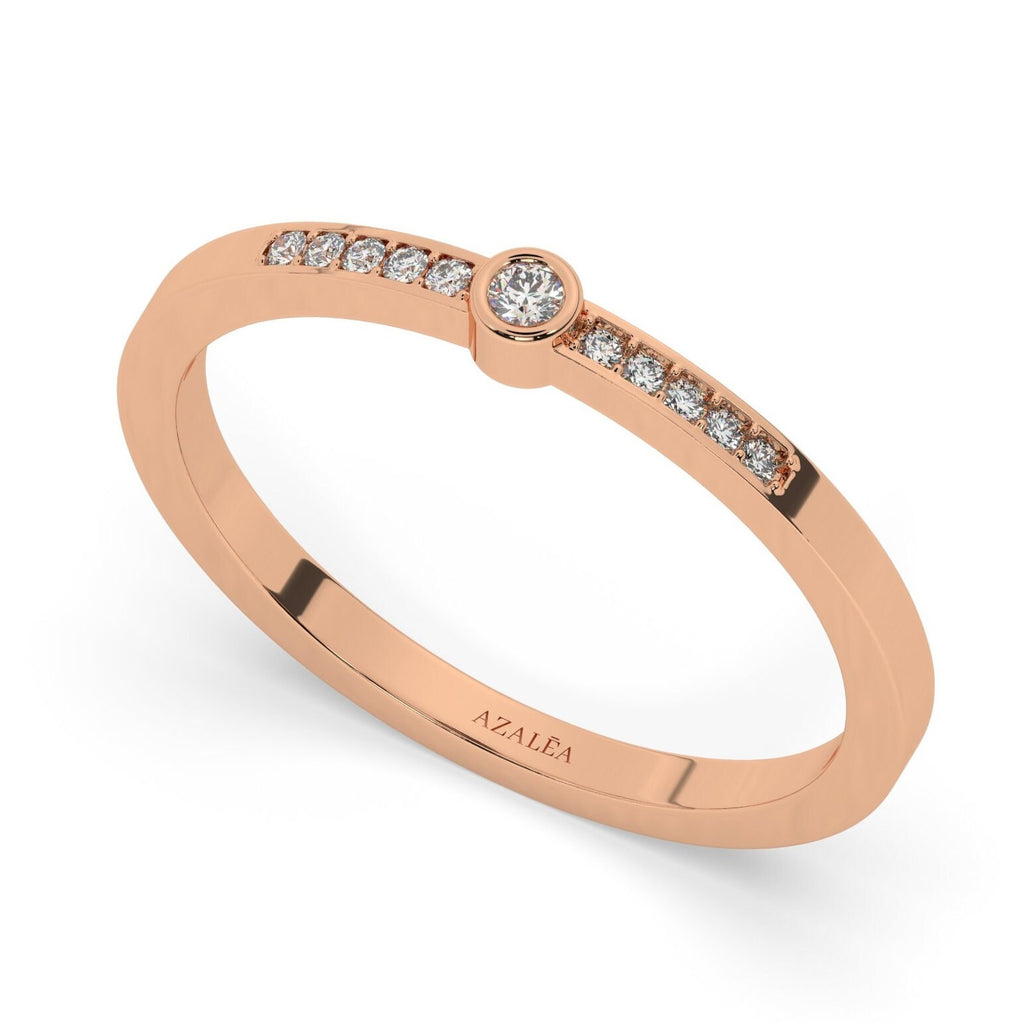 Bezel Diamond Wedding Band