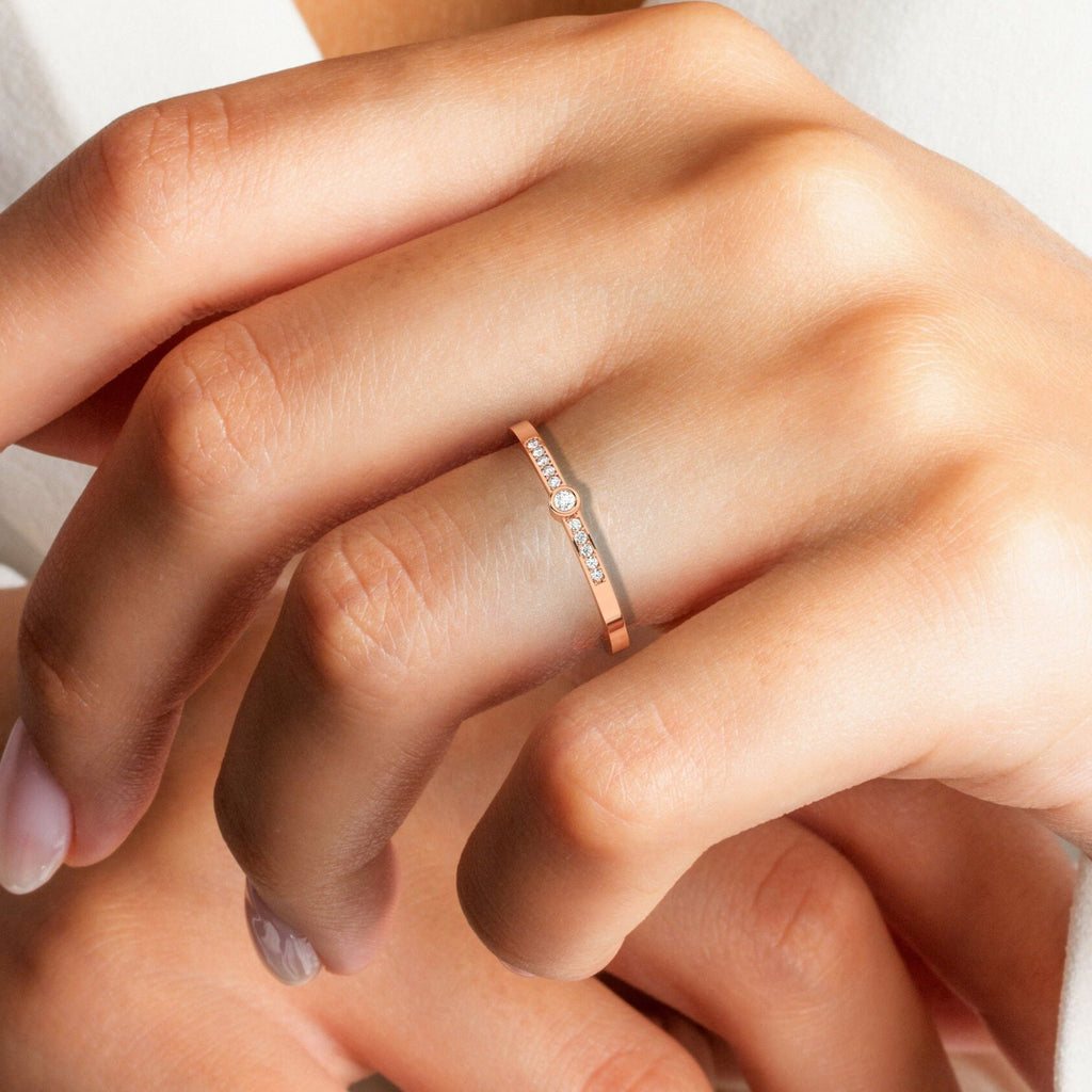 Bezel Diamond Wedding Band