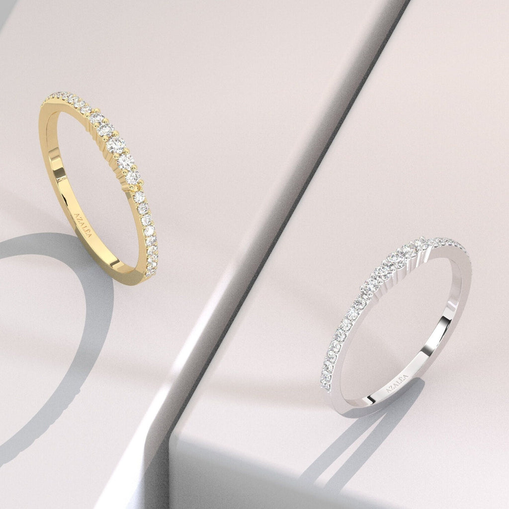 Round Diamond Wedding Band