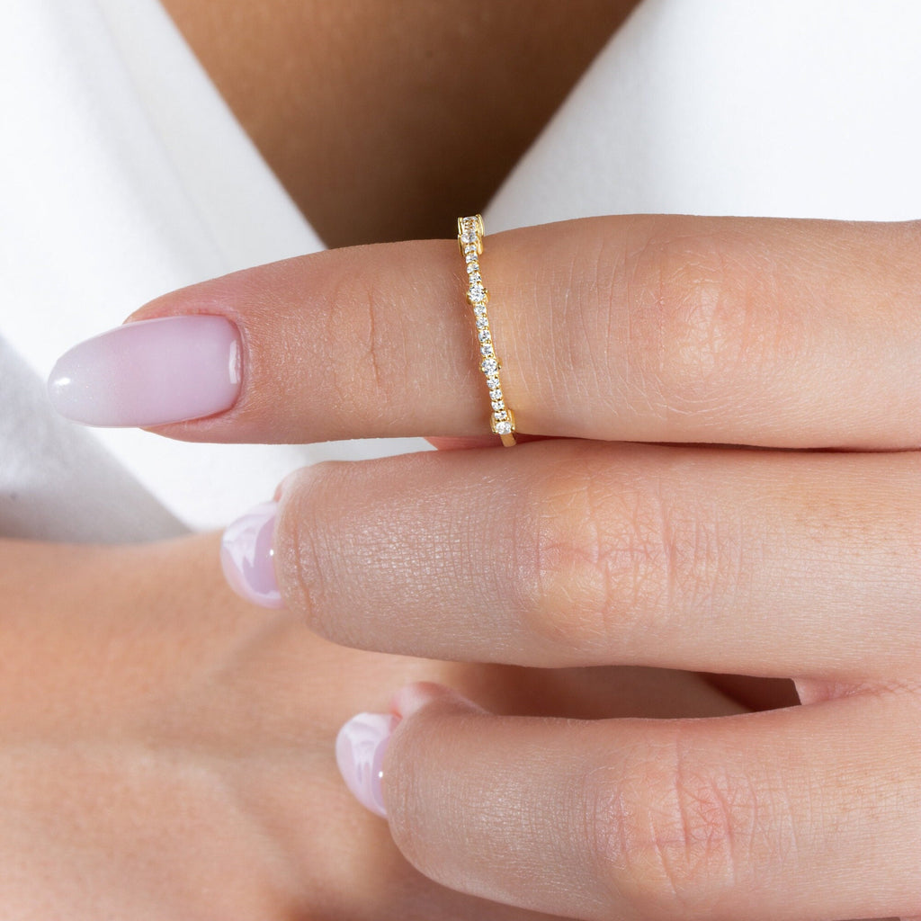 Round Diamond Stacking Ring