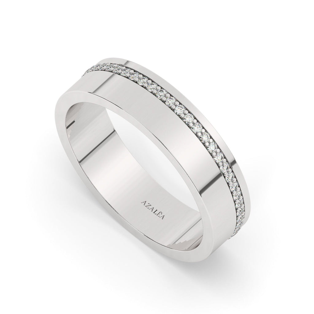 Diamond Wedding Band / 14k Gold Channel Set Diamond Wedding Ring / Diamond Anniversary Ring / Birthday Gift / Wedding Gift