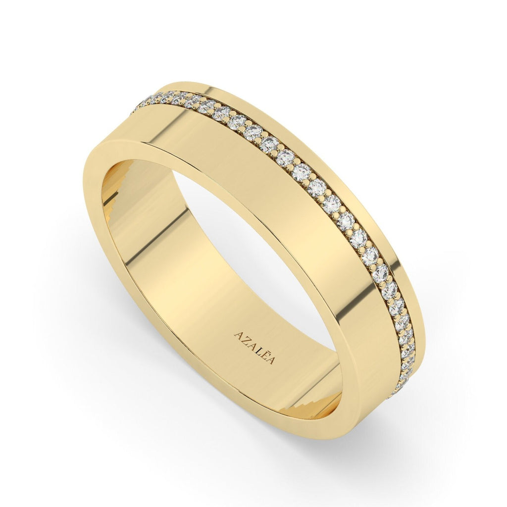 Diamond Wedding Band / 14k Gold Channel Set Diamond Wedding Ring / Diamond Anniversary Ring / Birthday Gift / Wedding Gift