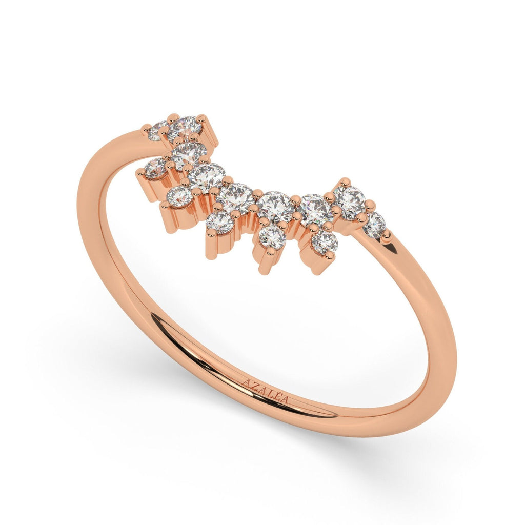 Curved Diamond Wedding Ring