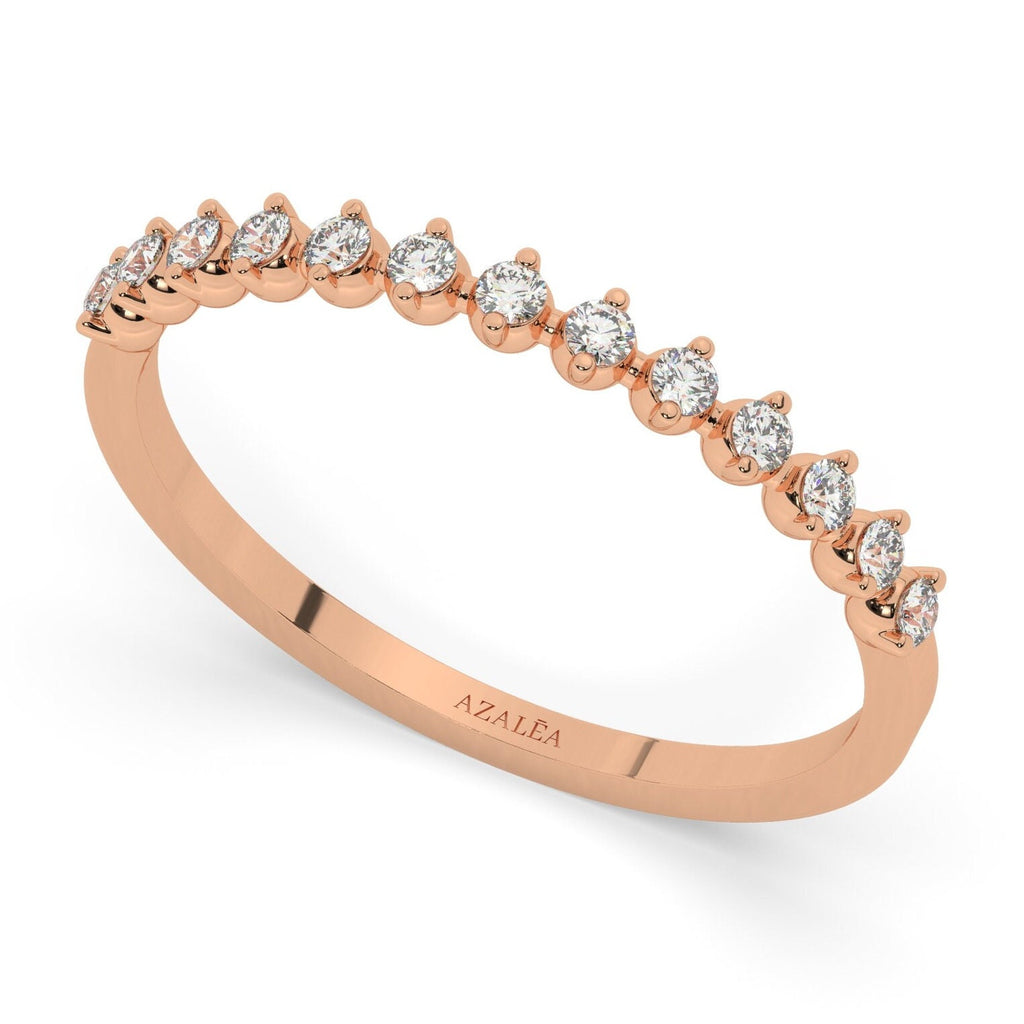 Round Diamond Half Eternity Wedding Ring