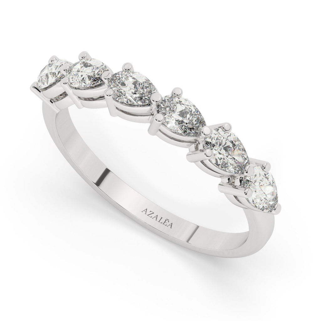 Pear Diamond Wedding Band