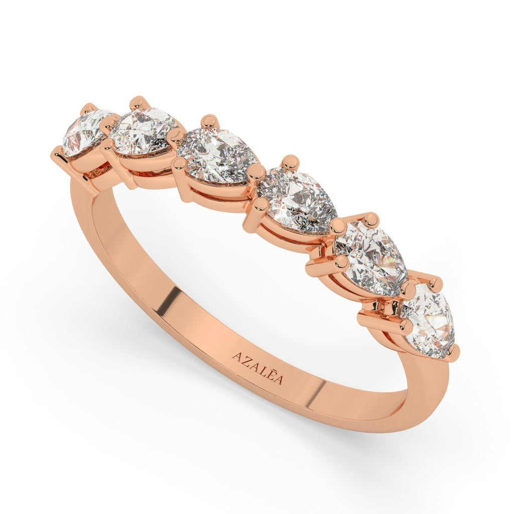 Pear Diamond Wedding Band