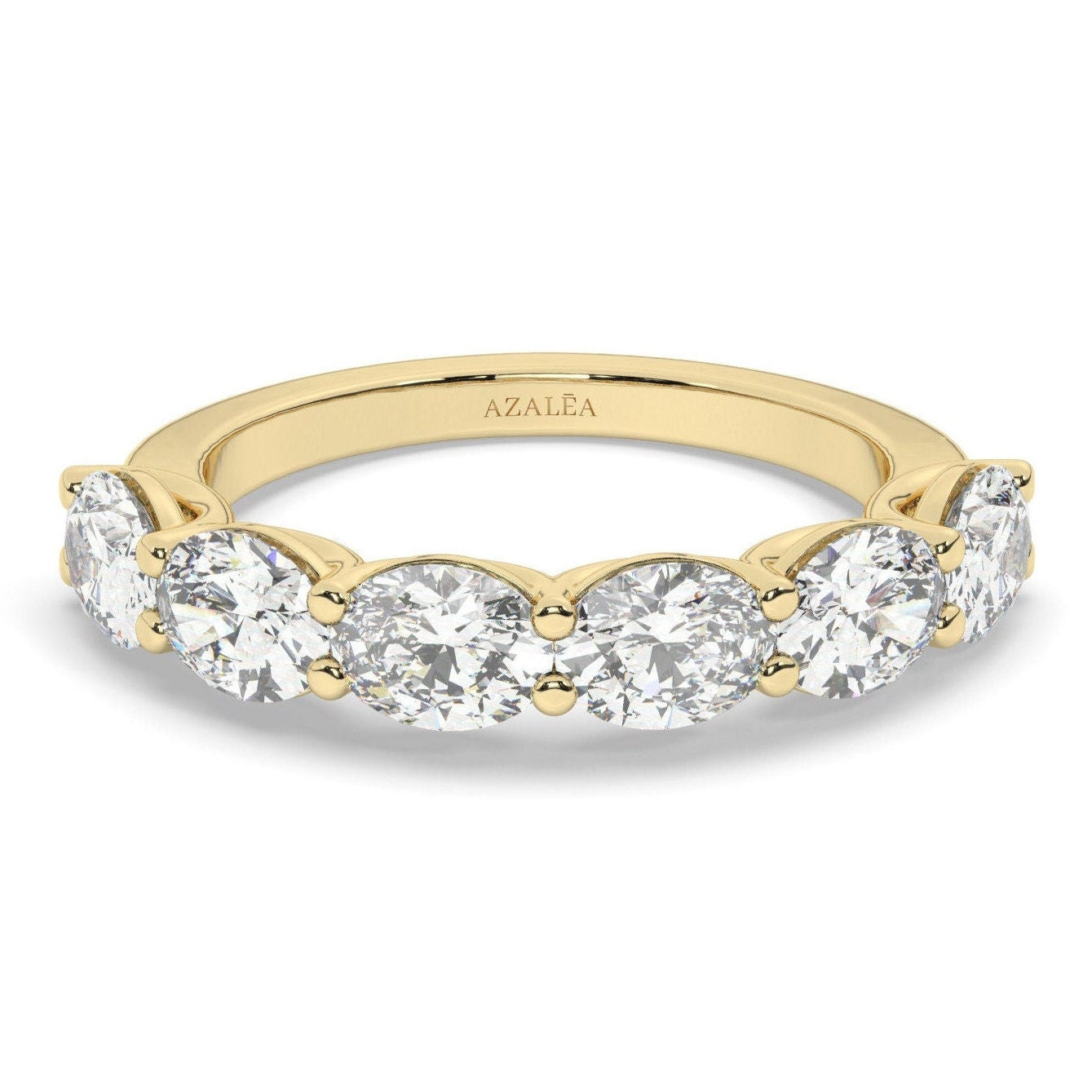 East West 1.50 ct Oval Diamond Wedding Band
