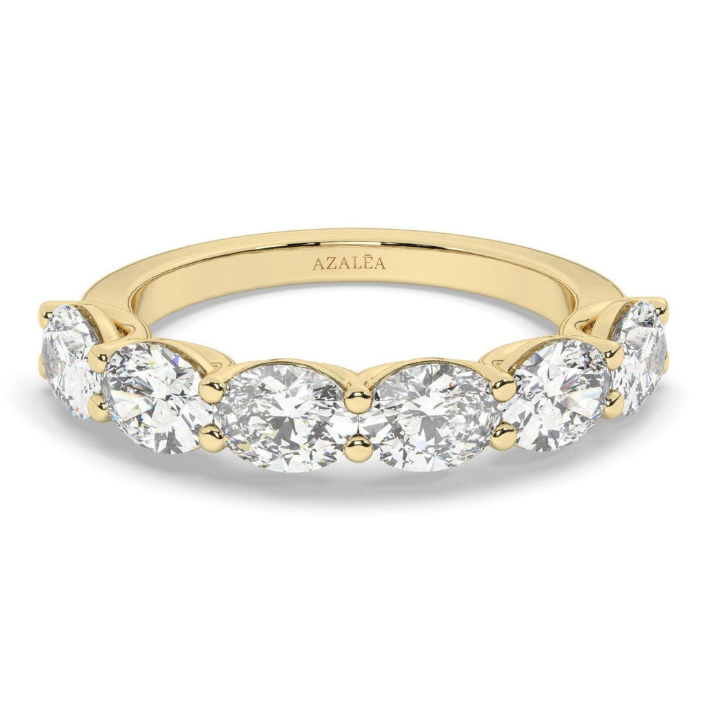 East West 1.50 ct Oval Diamond Wedding Band