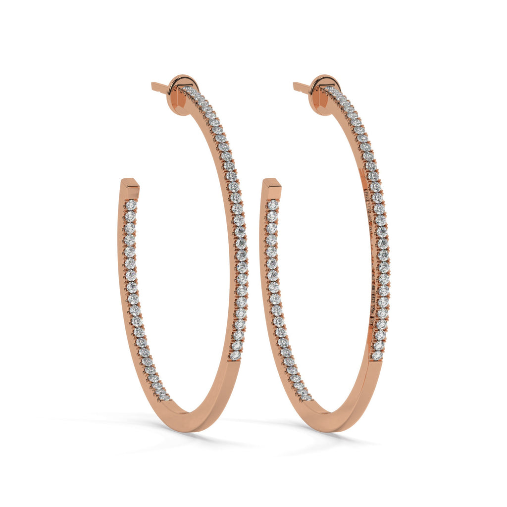 Pave Diamond Large Hoops