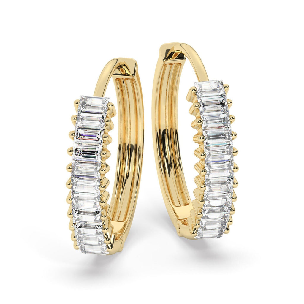 Baguette Diamond Hoop Earrings
