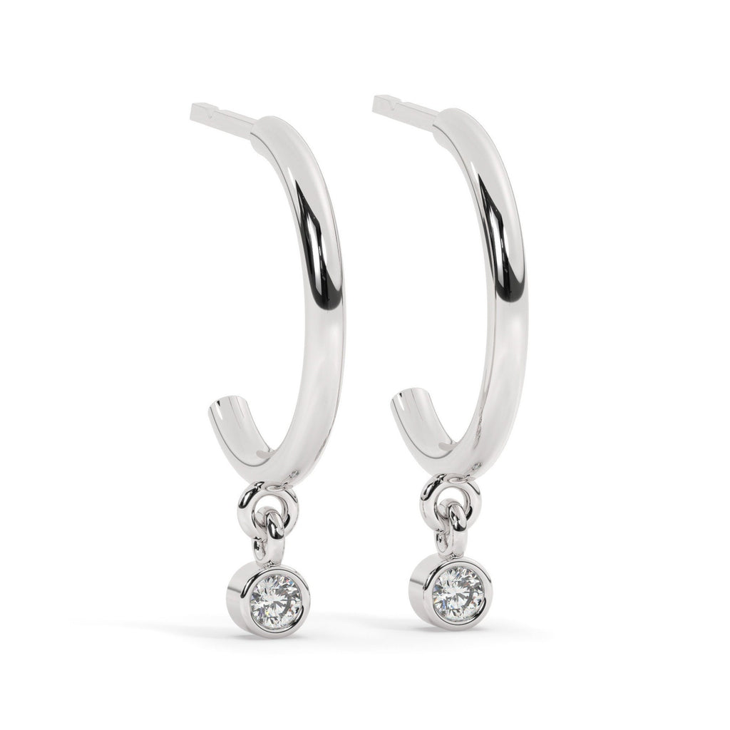 Dangling Diamond Hoop Earrings
