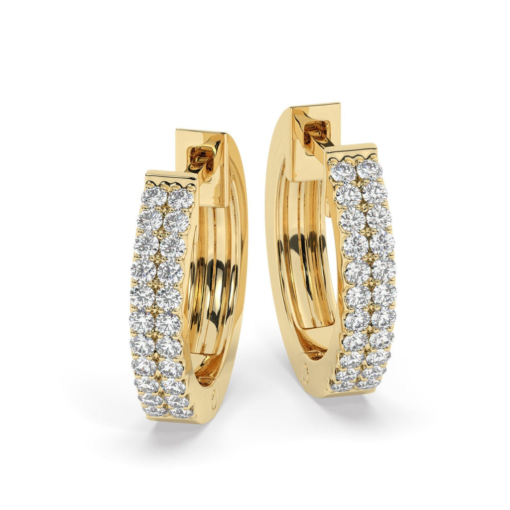 Double Row Diamond Hoop Earrings