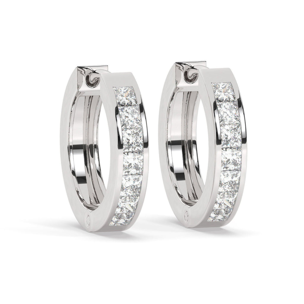 Channel Diamond Huggie Earrings