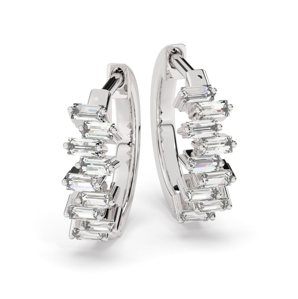 Baguette Diamond Huggie Earrings