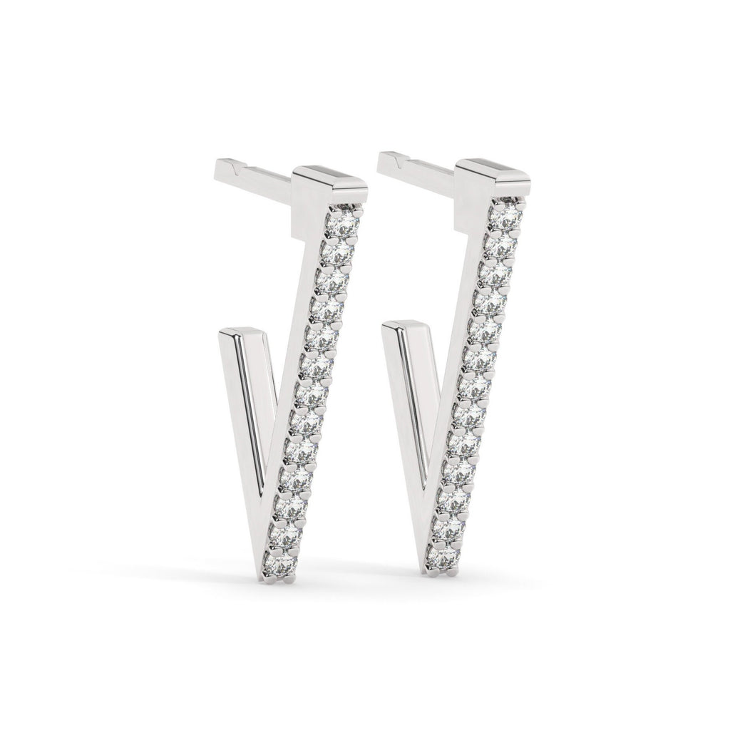 Diamond Triangle Hoop Earrings