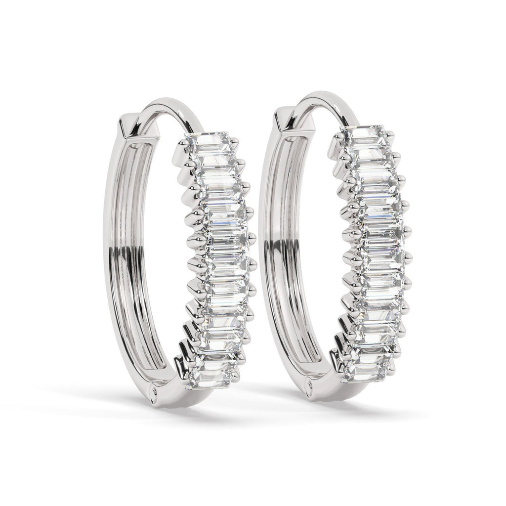 Baguette Diamond Hoop Earrings