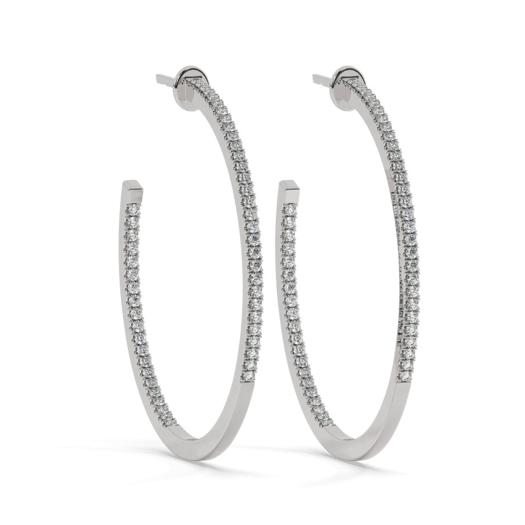 Pave Diamond Large Hoops