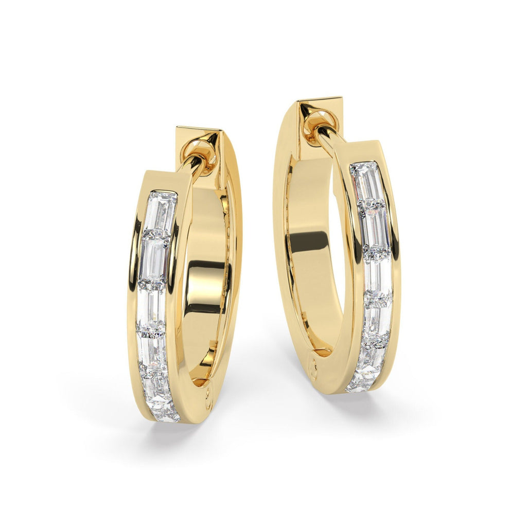 Baguette Diamond Hoop Earrings