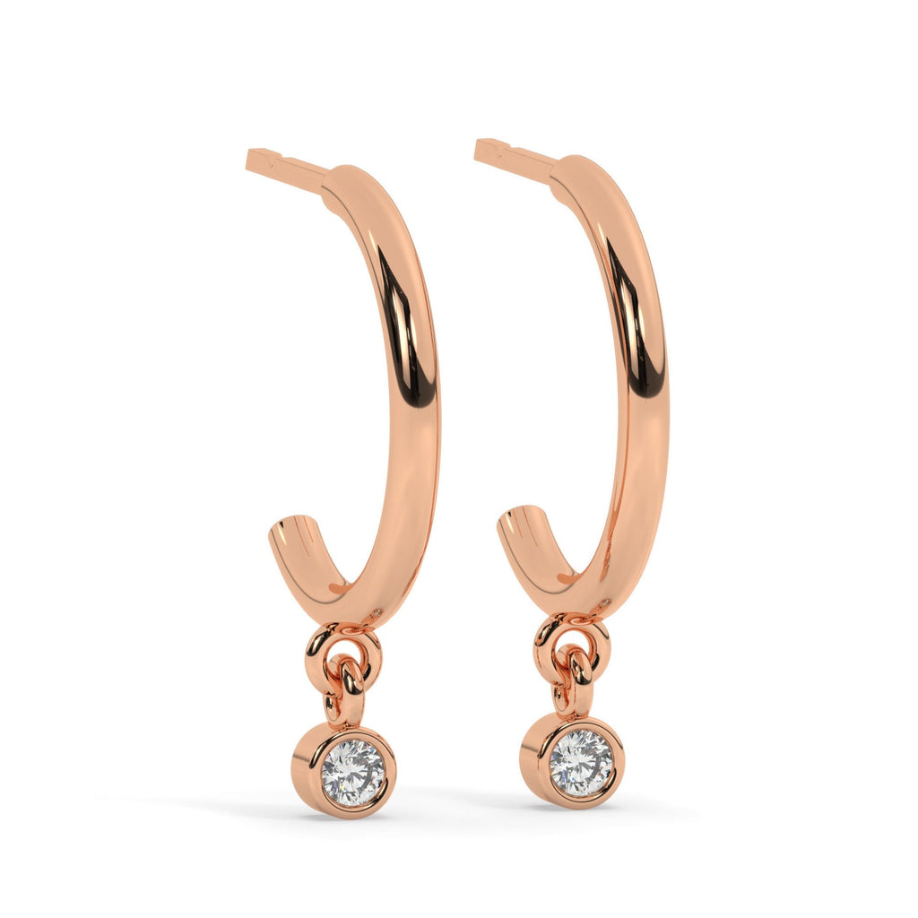 Dangling Diamond Hoop Earrings