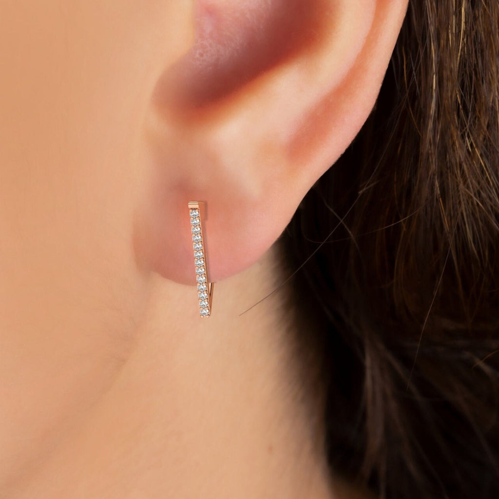 Diamond Triangle Hoop Earrings