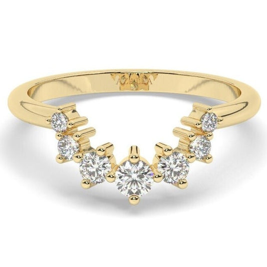 Round Diamond Curved Stacking Ring