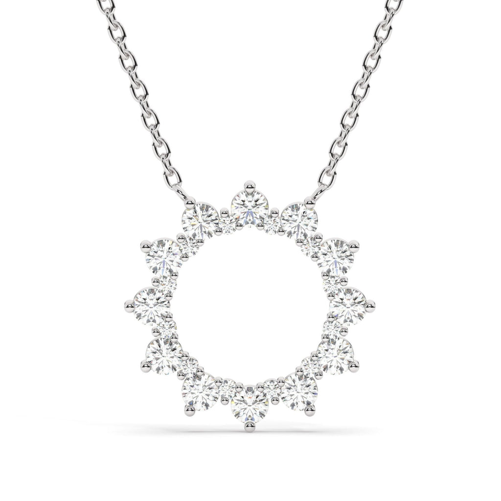 Diamond Circle Sunburst Necklace