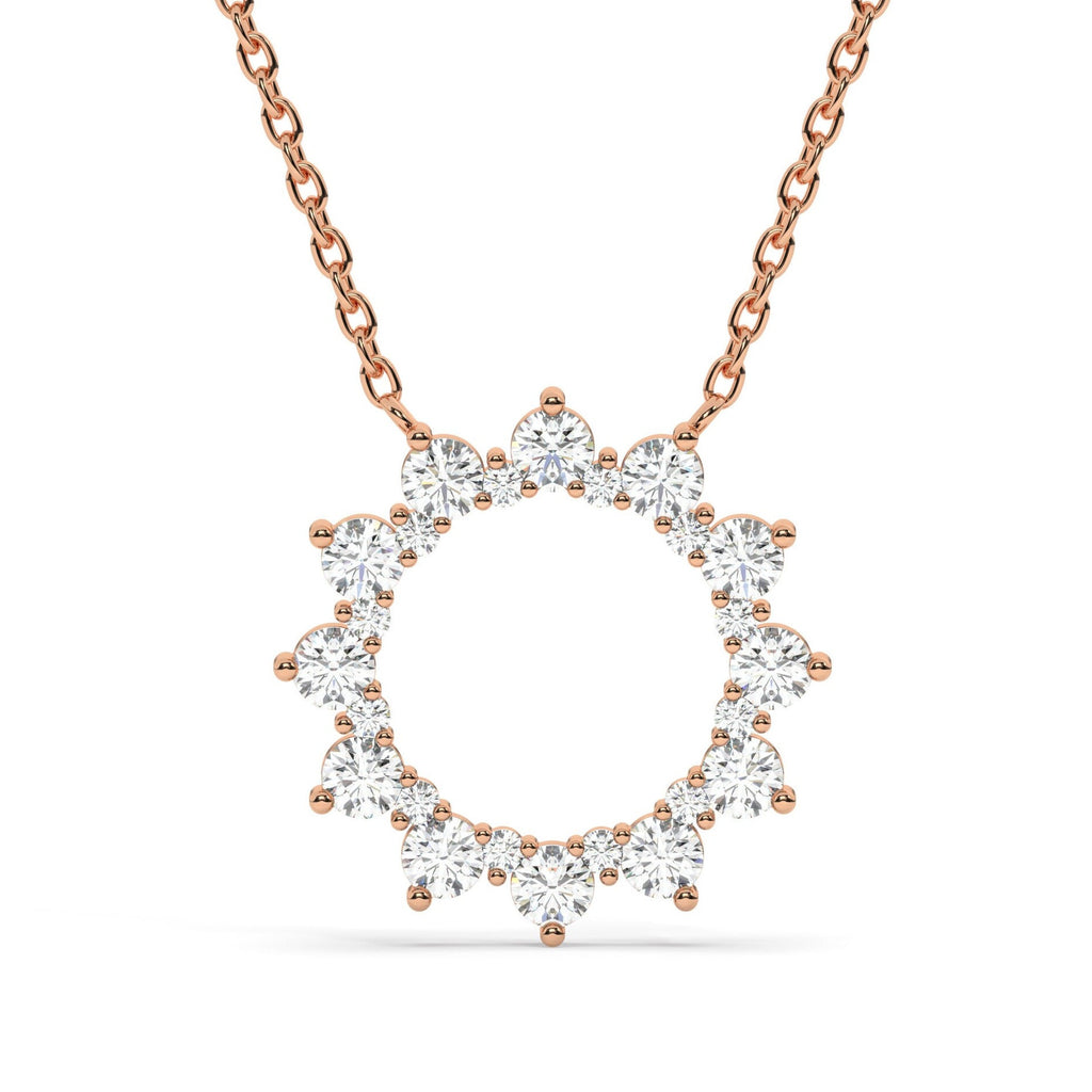 Diamond Circle Sunburst Necklace