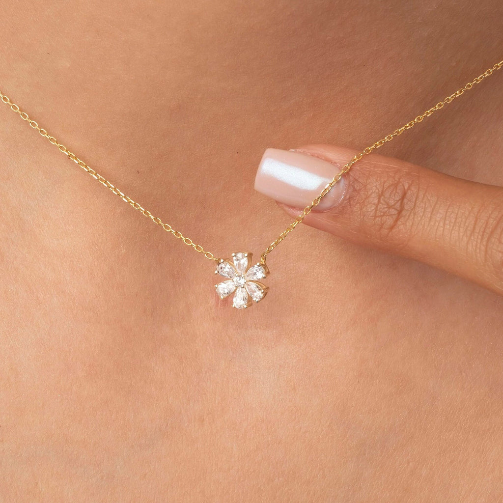 Diamond Flower Necklace