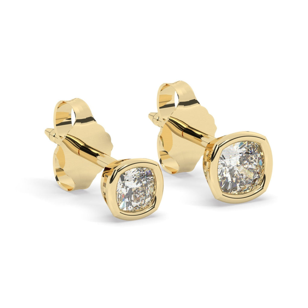 Cushion Cut Diamond Studs / 0.10 - 0.50 ct Solitaire Diamond Studs