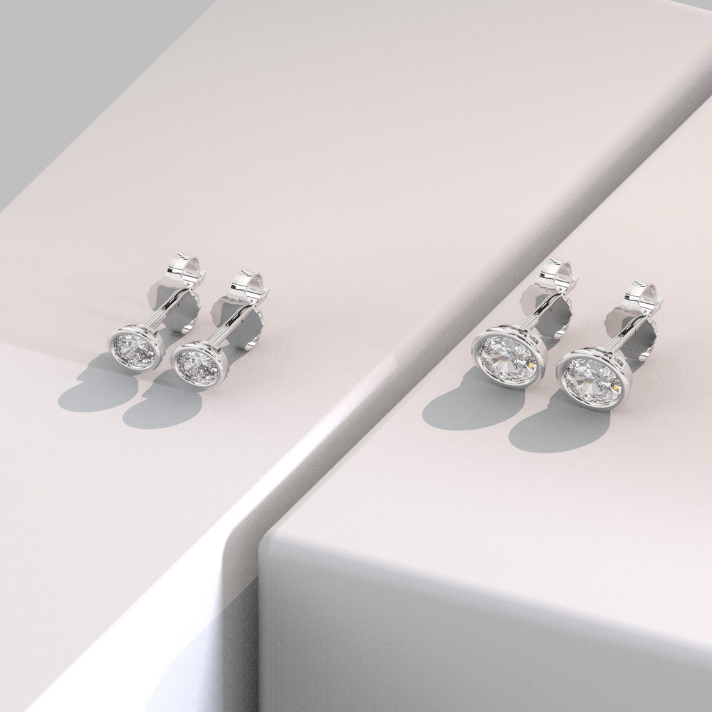 Oval Shape Diamond Studs