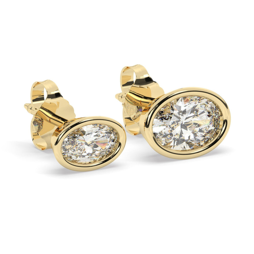 Oval Shape Diamond Studs