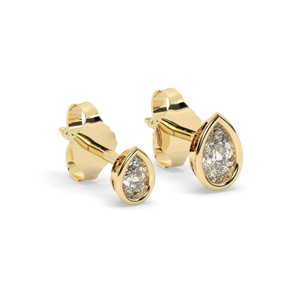 Pear Shape Diamond Studs / 0.10 - 0.50 ct Baguette Studs