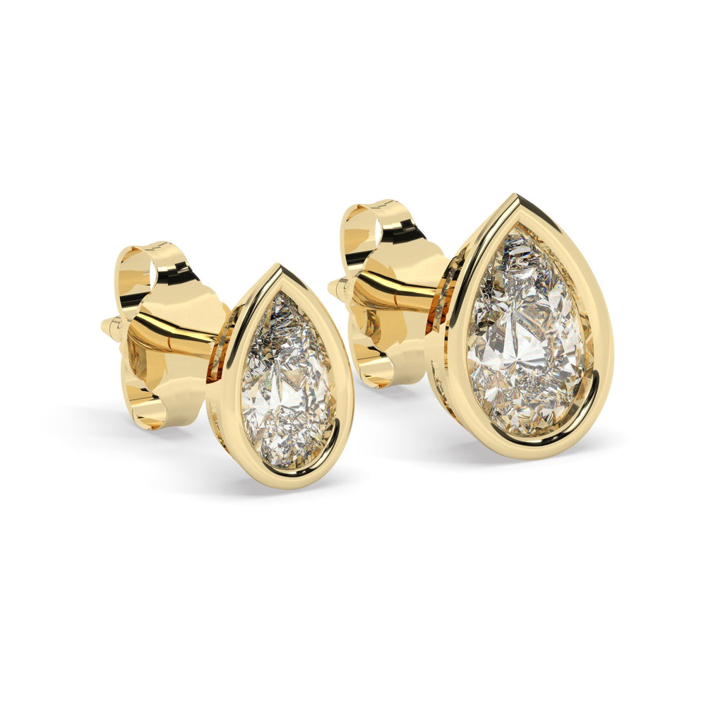 Pear Shape Diamond Studs / 0.10 - 0.50 ct Baguette Studs