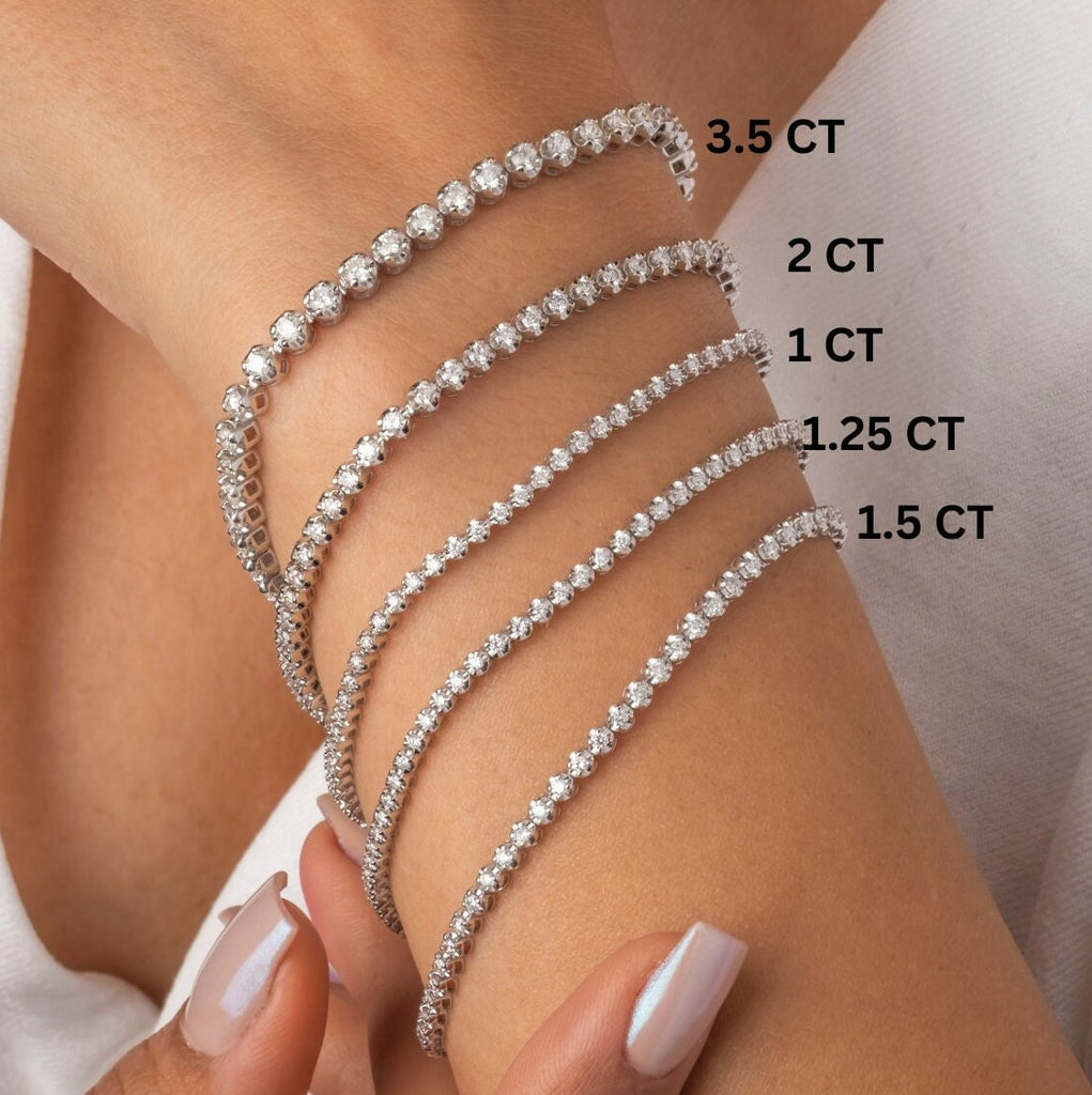 Crown Illusion Setting Diamond Tennis Bracelet