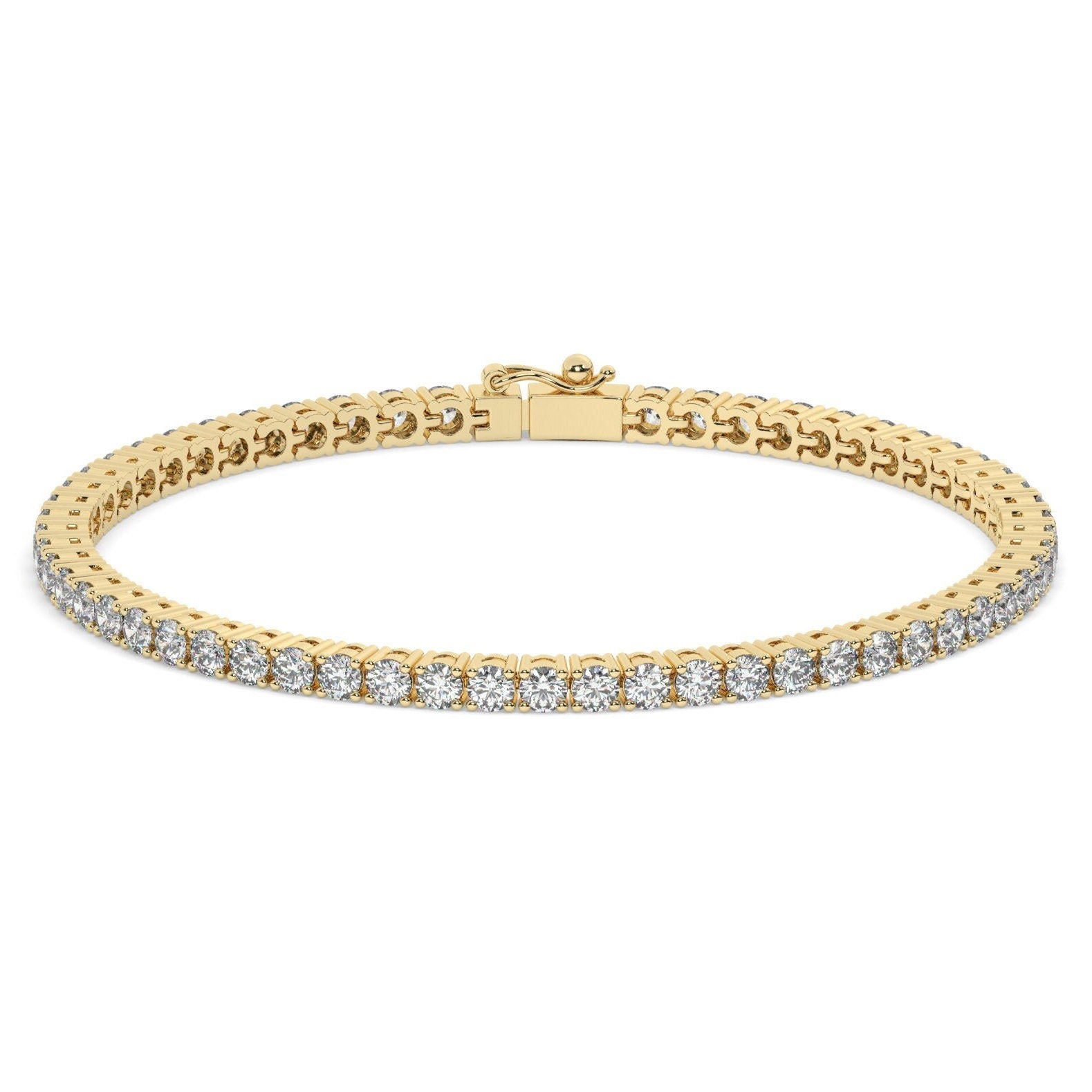 14k Classic 4 Prong Diamond Bracelet / 1 - 4 CT Diamond Tennis Bracelet /
