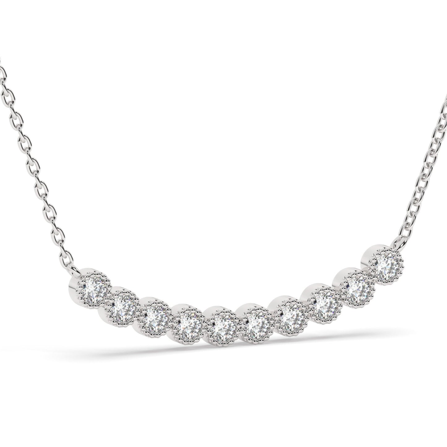 Diamond Curved Bar Necklace