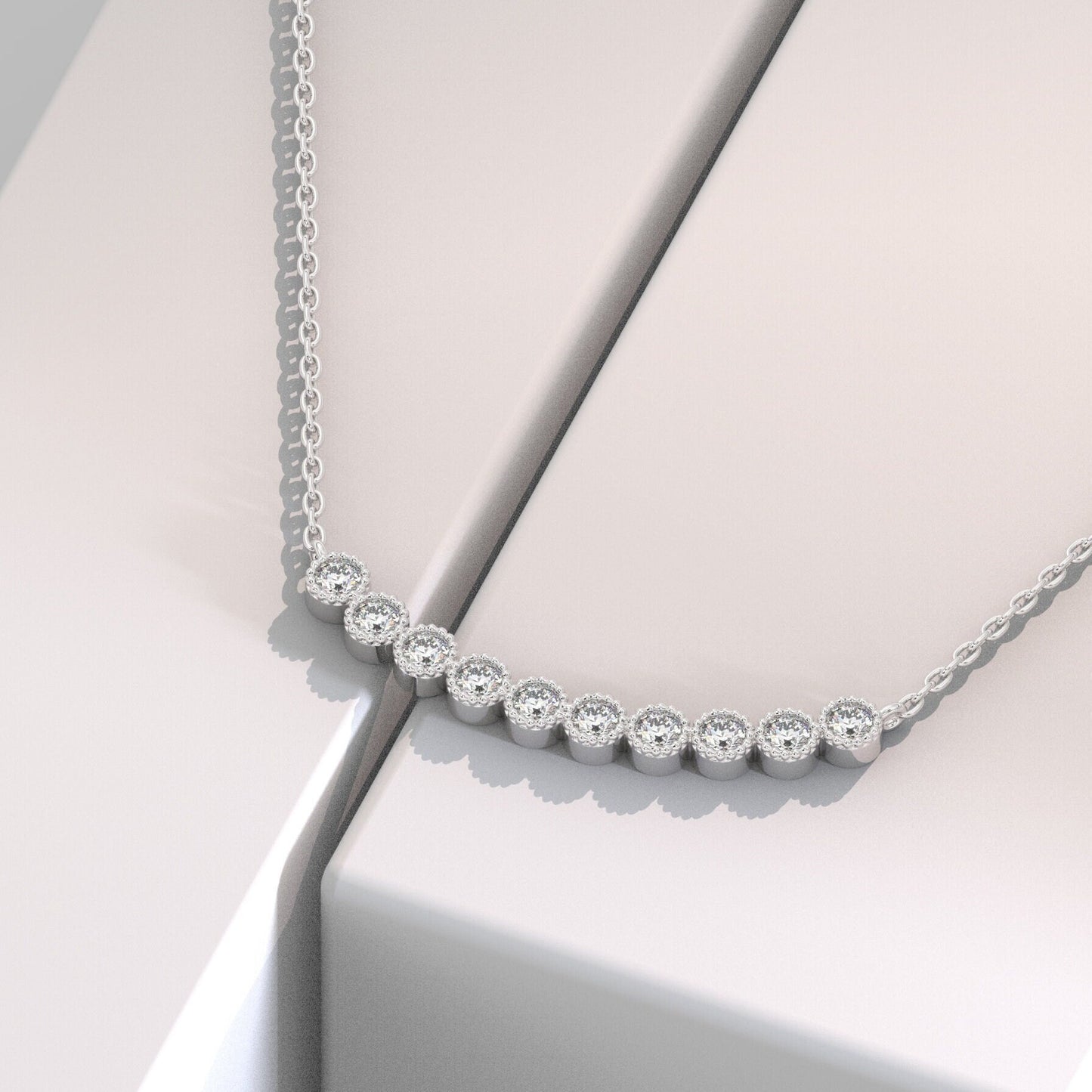 Diamond Curved Bar Necklace