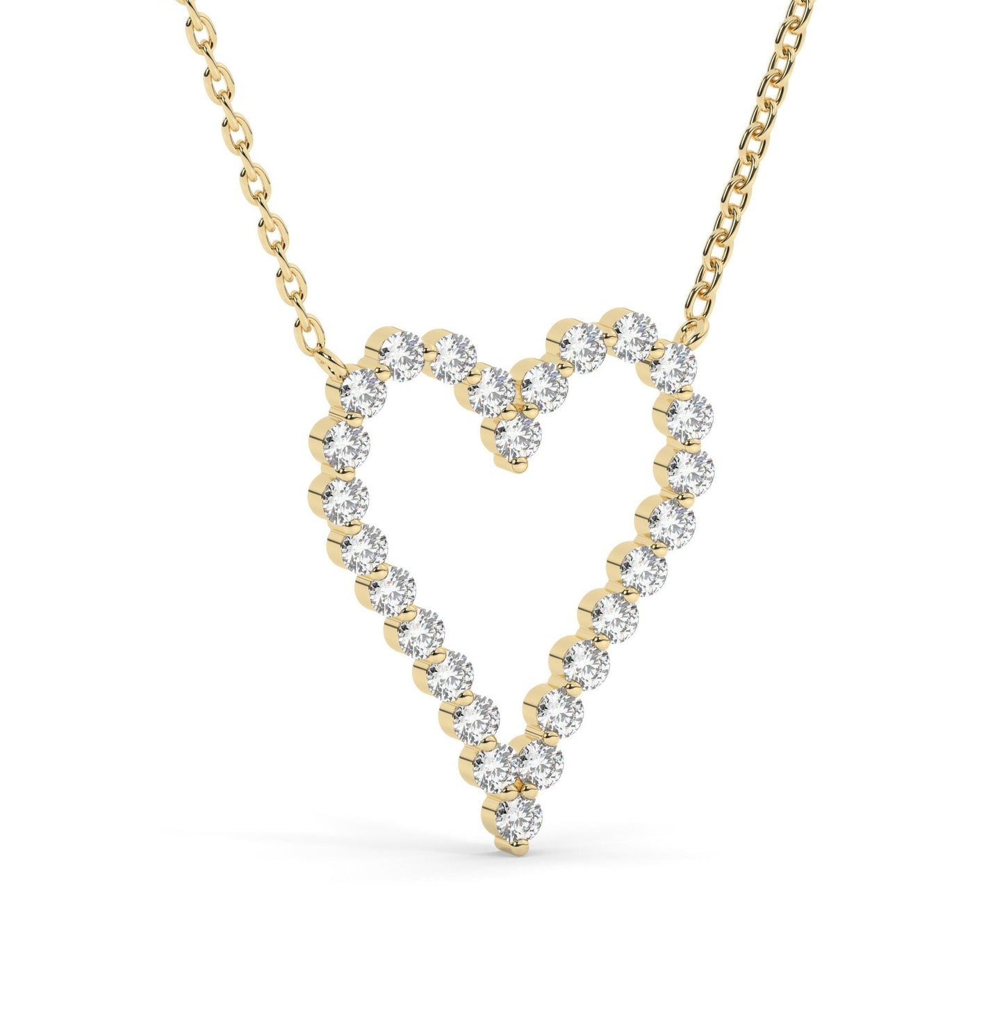 Diamond Curved Heart Necklace