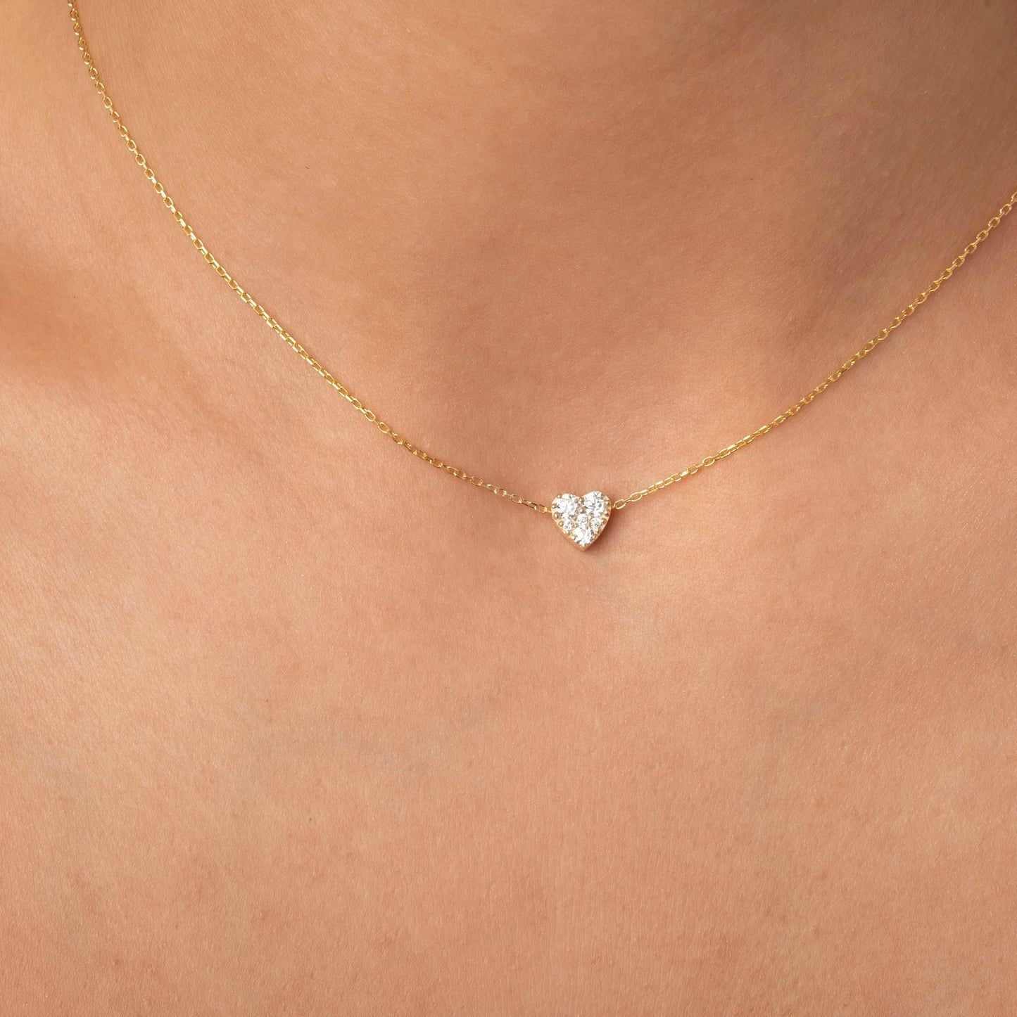 Diamond Sliding Heart Necklace
