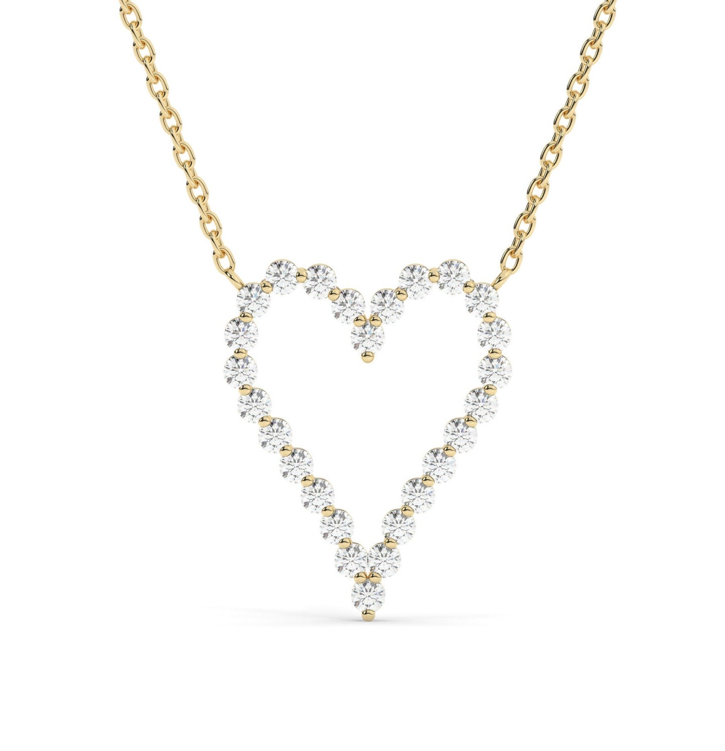Diamond Curved Heart Necklace
