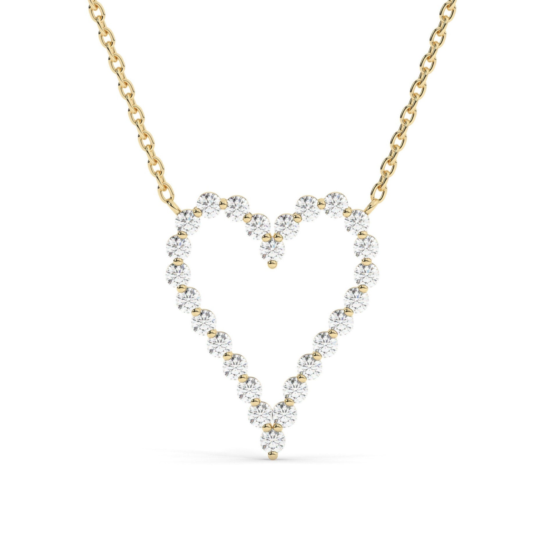 Diamond Curved Heart Necklace
